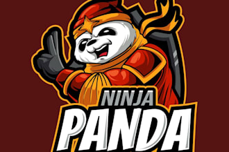 design modern panda mascot logo