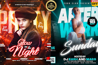make modern event, party flyer design in 3 hours