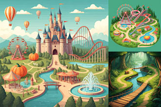 do custom map illustration, isometric map, site map design