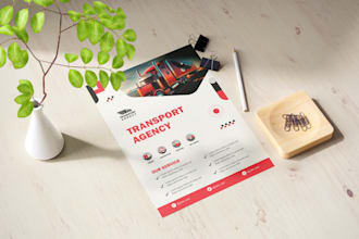 do trucking, dispatch, logistics, transports or freight broker flyer design