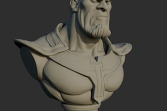 do 3d head, bust model, face action figure, statue for 3d printing stl file