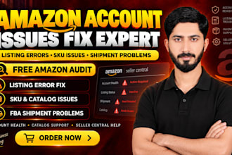 resolve amazon account issues, listing errors, skus and shipment problems