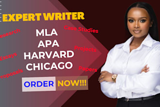 write, proofread and format any apa, mla, harvard, or chicago research