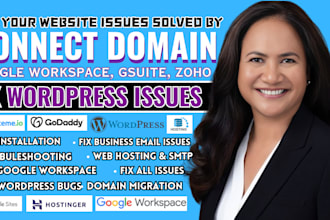 fix wordpress issues, error or bugs, transfer, connect domain, shopify, wix
