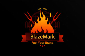 design high quality fire themed logo for your shop