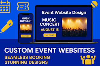 create event ticket website, event management website, event listings calendar