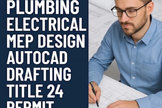 review hvac plumbing electrical mep design autocad drafting title 24 permit draw