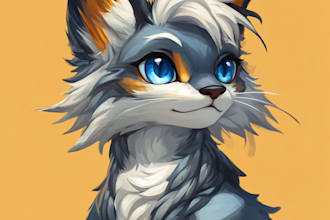 draw custom oc furry art, anime chibi characters