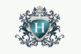 create graceful and fantastic coat of arm logo design