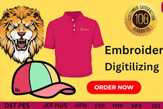 do logo embroidery into digitizing file dst pes jef in 40sec