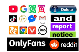 delete report content,twitter reddit tiktok onlyfans,shopify,under google dmca