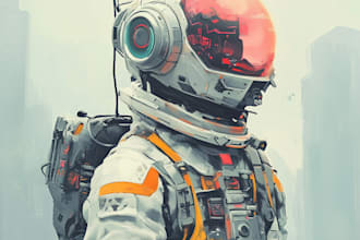 design a game character art or sci fi character illustration