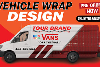 design a professional vehicle wrap for car, van, or truck
