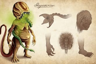 make original characters design for monsters or creatures
