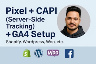 set up or fix facebook pixel, ga4, and conversion API for accurate tracking