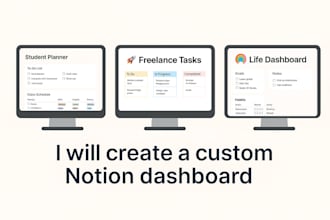 create a custom notion dashboard or planner for students or professionals