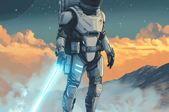 make a game character art or sci fi character illustration