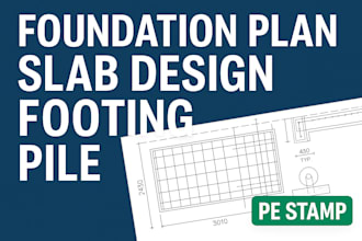 foundation plan, slab design, footing, pile, raft, pe stamp, autocad, layout