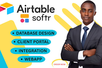 be your airtable automation, airtable database, softr webapp and client portal