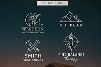 design a modern minimalist line art logo for your brand