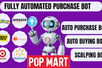 develop shopping bot auto buying bot pokemon center bot target bot amazon bot
