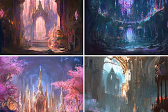 design a monochrome dark fantasy concept art for you