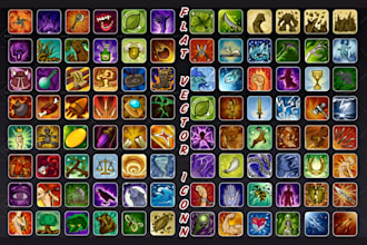 design skill icons, ability icon, vector flat game icon for moba, rpg and pixel