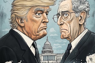 do your editorial or political cartoon in unique style