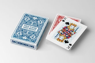 do custom playing card deck poker board game uno card tuck box mockup ruleboook