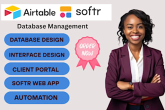 be your airtable database, automation, airtable interface, softr web app expert