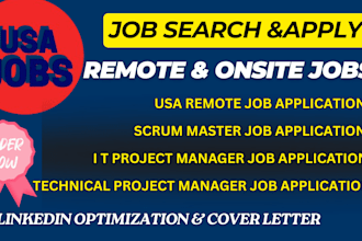 job search IT project manager management scrum master remote USA job application