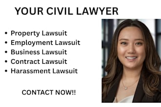be your civil lawyer in property, business, employment and contract lawsuits