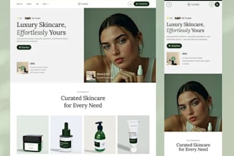 build skincare shopify store hair extension website  beauty skincare spa website