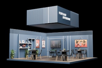design custom 3d trade show booth, exhibition stand or stall