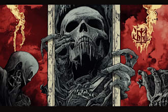 make dark art illustration horror movie posters, horror book