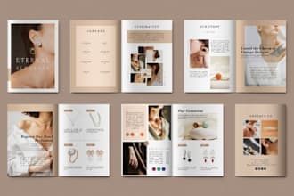 design a fashion and jewelry catalog with a sleek lookbook or magazine layout