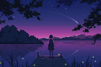 create pixel art background pixel scenery, game art landscape, pixel environment