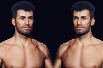 3d metahuman character with full rig, hair, and clothes for ue5 unity animation
