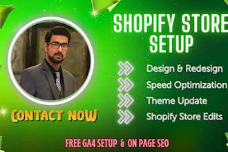 set up shopify store design and redesign as top rated shopify developers