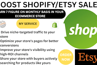 increase shopify sales etsy shop promotion ecommerce website sales promotion