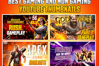 design amazing gaming youtube thumbnail in 24hrs