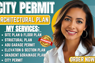 draw architectural city permit sit plan, structural floor plan, mep, adu garage