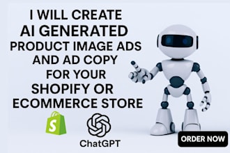 create ai generated product image ads , ad copy for your shopify ecommerce store