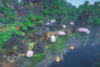 build minecraft houses, castles, villages