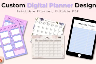 design custom digital planners for KDP and etsy