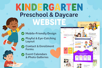 build kindergarten website, preschool, daycare or childcare website