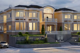 remodel 3d commercial building, residential area, skyscraper house, high rise