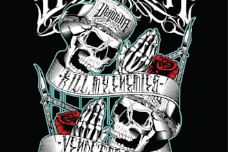 draw metal, brutal, death metal logo for your band, brand