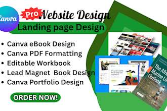 build canva landing page, wix website design wix landing page, canva PPT design