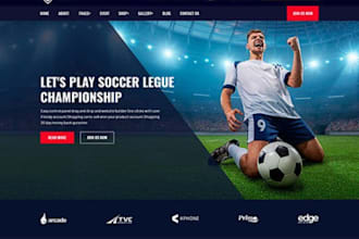 develop sport website, sport academy website, sport club website, soccer website